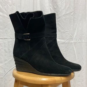 Anne Klein | Black Suede Ankle Boots